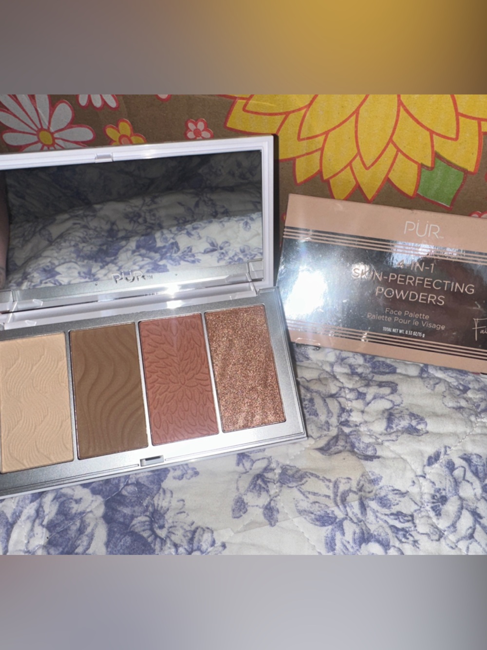 PÜR 4-Pan Bronzer & Highlight Palette - Cream, Tan, Brown, Bronze